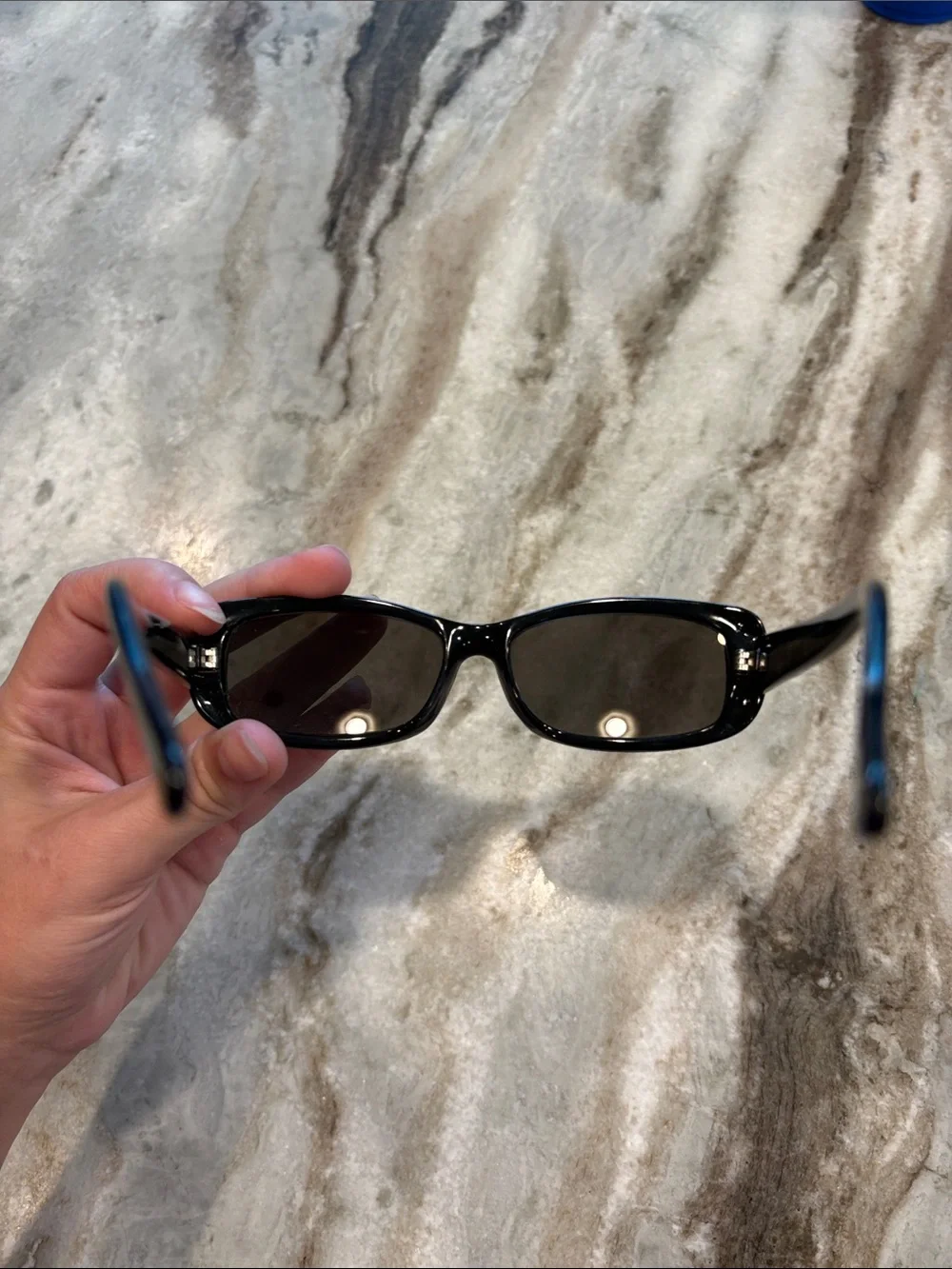 Vintage Designer Classic Black Women's Rectangle Sunglasses